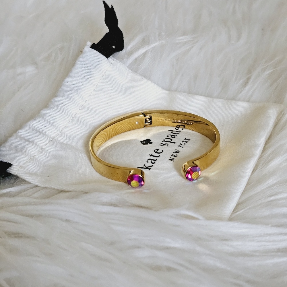 NWOT Kate Spade Forever Gems Hinge Bracelet in Pink